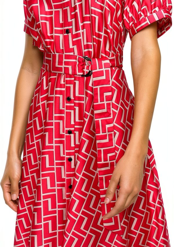 Karl Lagerfeld Paris Midi Dress Hanky Hem Puffed Sleeve-4
