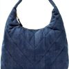 Karl Lagerfeld Hobo Handbag Washed Denim Womens Everyday Bag-0
