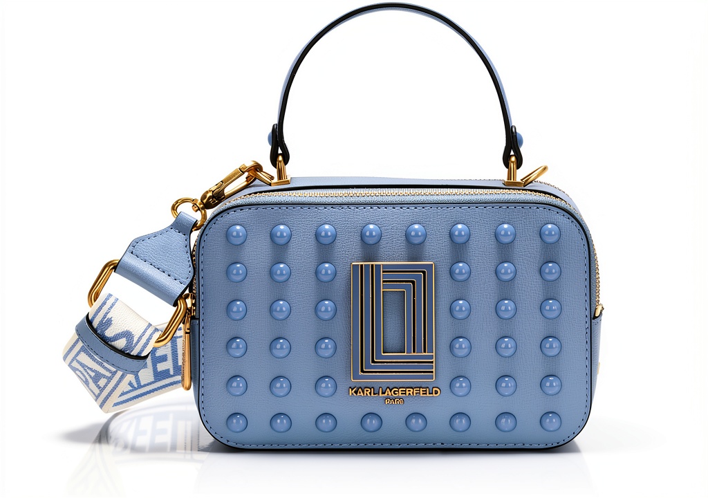 Karl Lagerfeld Paris crossbody handbag in Blue Fog color
