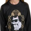 Karl Lagerfeld Paris Womens Pullover Sweater Black Versatile-4