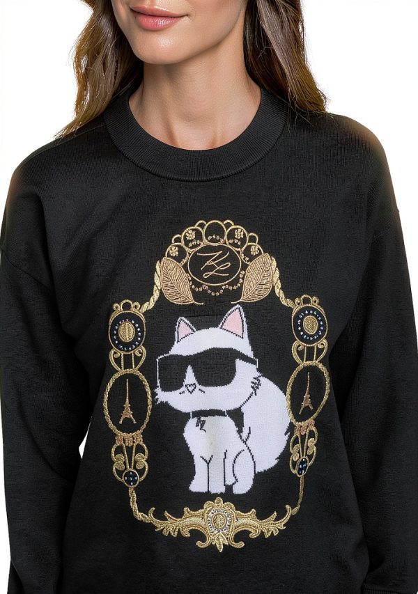 Karl Lagerfeld Paris Womens Pullover Sweater Black Versatile-4