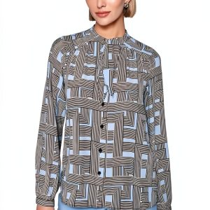 Karl Lagerfeld Paris Blouse Long Sleeve Soft Suiting Womens-0