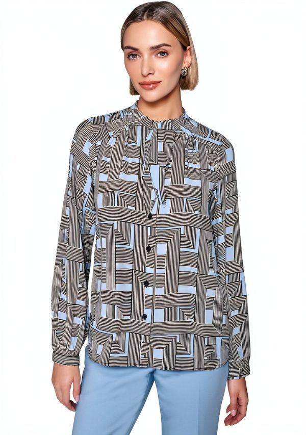 Karl Lagerfeld Paris Blouse Long Sleeve Soft Suiting Womens-0