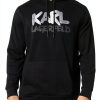 Karl Lagerfeld Mens Hooded Sweatshirt Black Logo Design-0