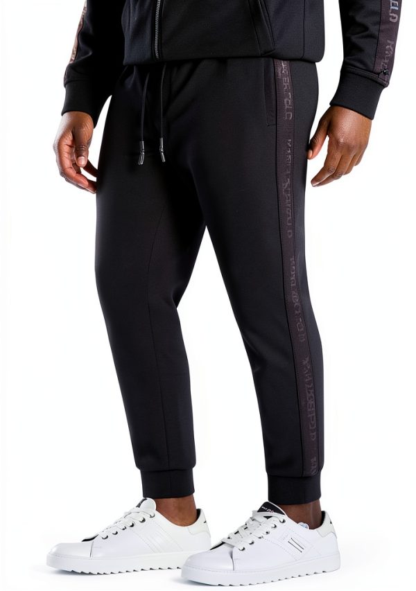 Karl Lagerfeld Paris Mens Scuba Track Pants Black-2