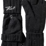 Karl Lagerfeld Paris Womens Cold Weather Mittens Black One-0