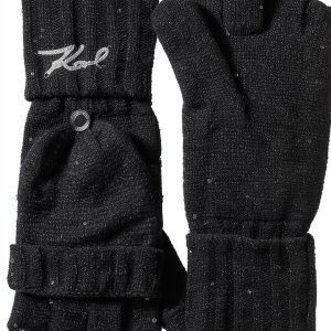 Karl Lagerfeld Paris Womens Cold Weather Mittens Black One-0