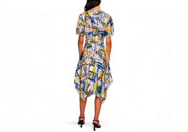 Karl Lagerfeld Paris Womens Dress Silky Crepe Tie Belt-3