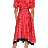 Karl Lagerfeld Paris Midi Dress Hanky Hem Puffed Sleeve-2