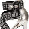 Karl Lagerfeld Womens Strappy Sandals Pewter Soft White-3