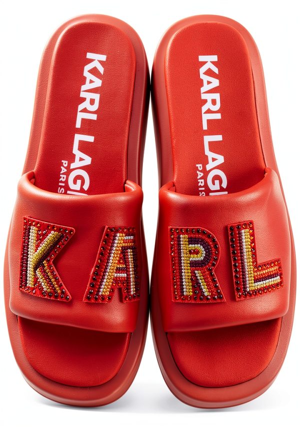 Karl Lagerfeld Paris Womens Slide Sandals Platform Cushioned-1