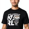 Karl Lagerfeld Paris Mens T-Shirt Black Relaxed Fit-2