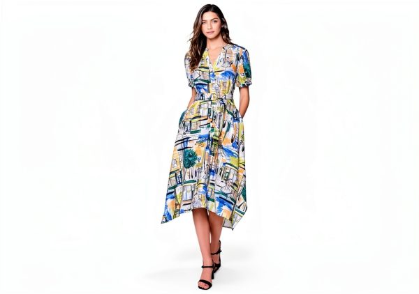 Karl Lagerfeld Paris Womens Dress Silky Crepe Tie Belt-5