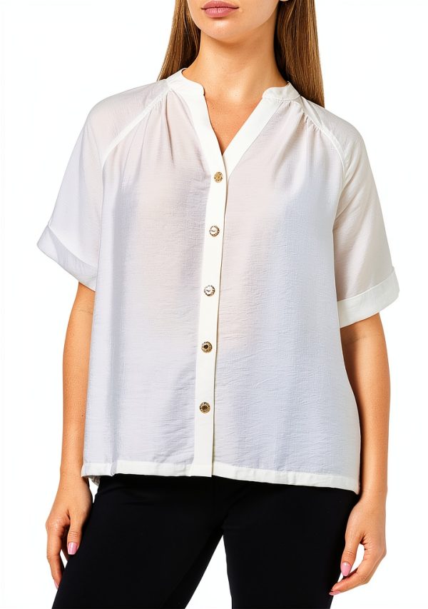 Karl Lagerfeld Paris Womens Work Shirt Flattering Fit-0