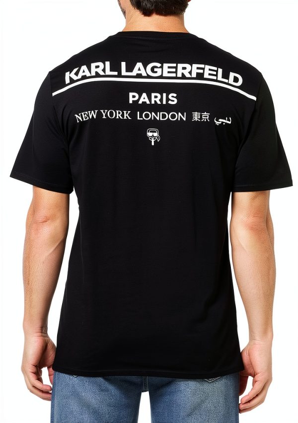 Karl Lagerfeld Paris Mens T-Shirt Black Logo Graphic Design-1