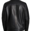 Karl Lagerfeld Mens Leather Jacket Stand Collar Versatile-2