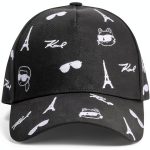 Karl Lagerfeld Paris Womens Baseball Cap Black White-0
