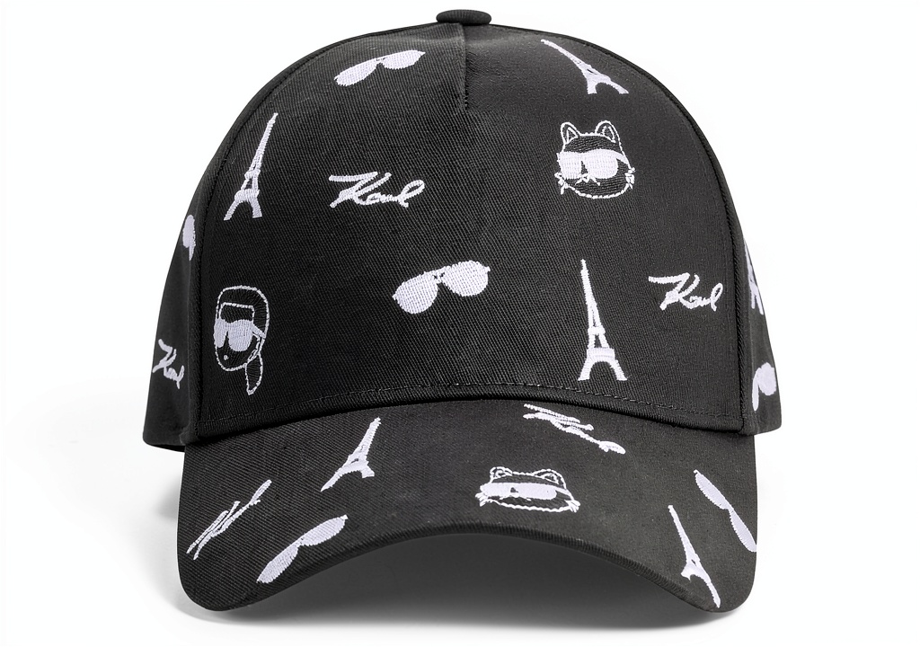 Karl Lagerfeld Paris baseball cap in black and white colors