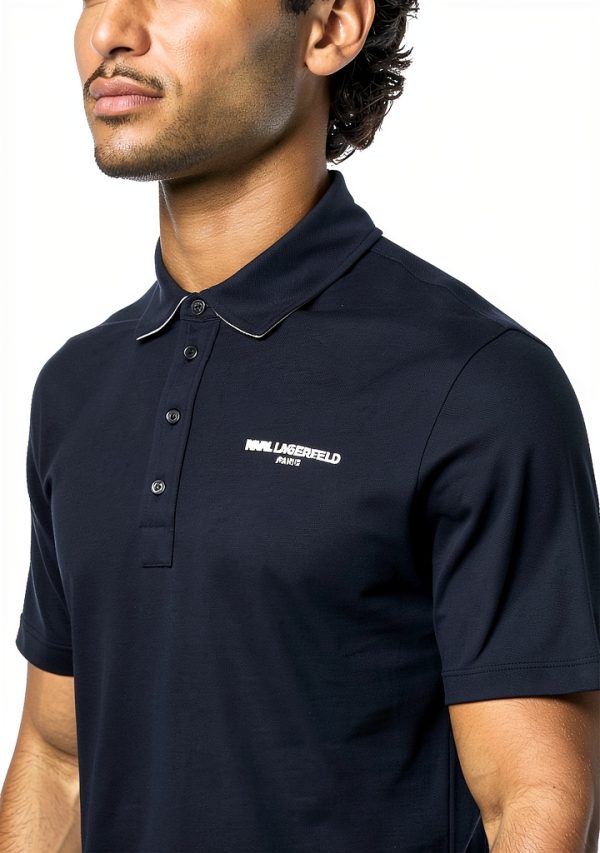 Karl Lagerfeld Mens Polo Shirt Short Sleeve Logo Design-2