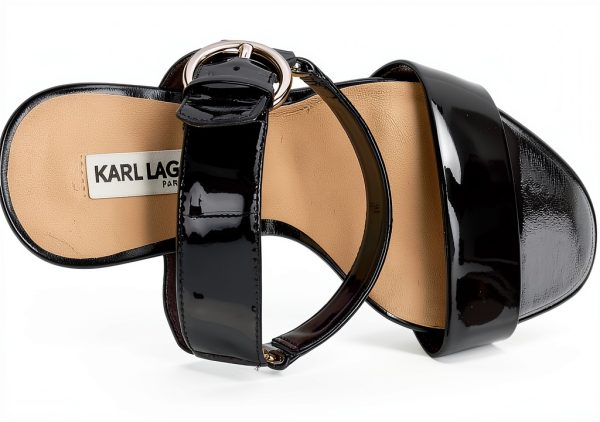 Karl Lagerfeld Paris Womens Heeled Sandals High Ankle Strap-4