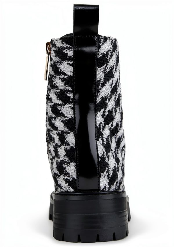 Karl Lagerfeld Paris Womens Combat Boots Mid Shaft Cold-1