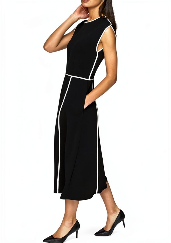 Karl Lagerfeld Paris Womens Wear to Work Midi Dress-2