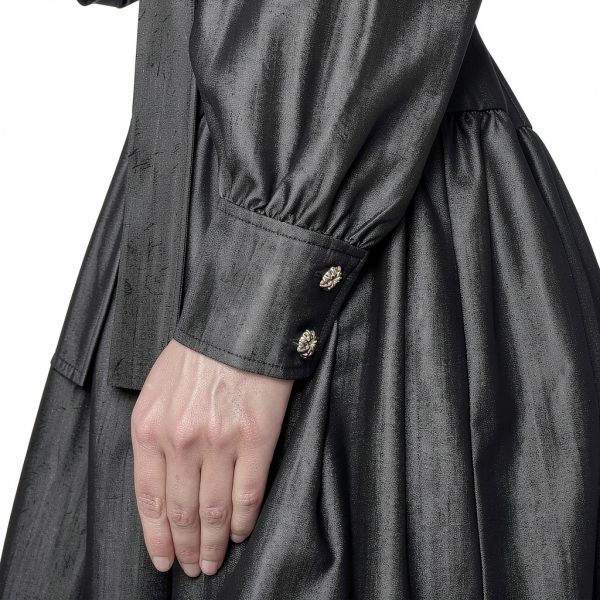 Karl Lagerfeld Paris Womens Long Sleeve Collared Tie Waist-5