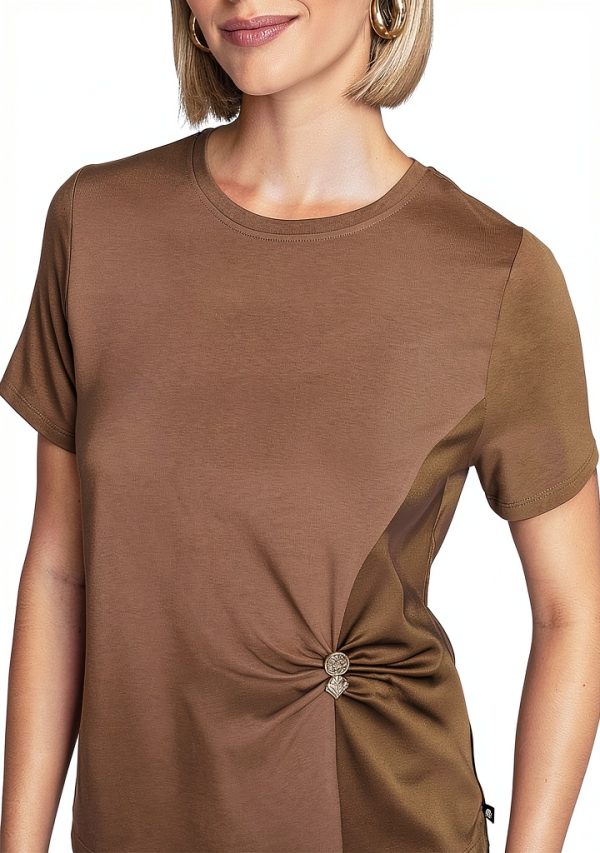 Karl Lagerfeld Paris Womens Work Shirt Vicuna Color-4