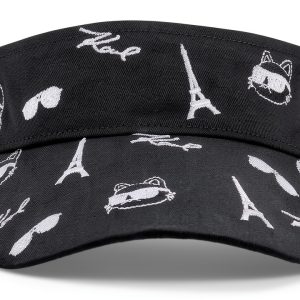 Karl Lagerfeld Paris Womens Sun Hat Black White Luxury-0
