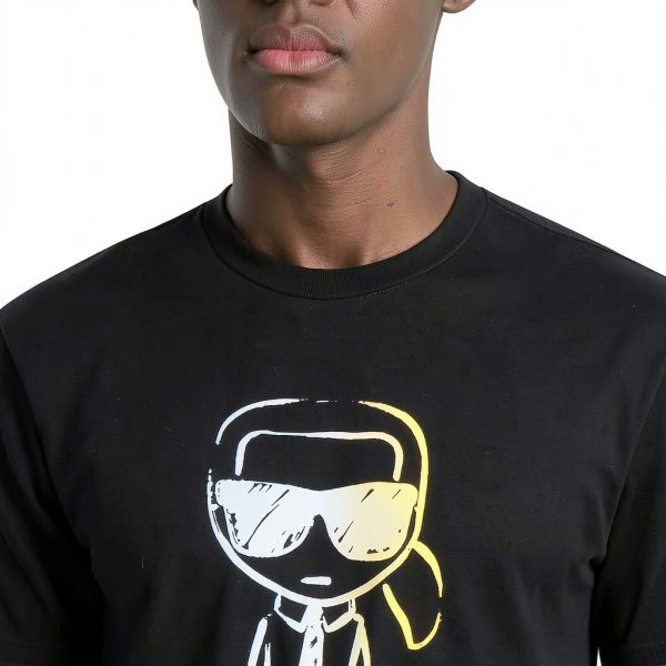 Karl Lagerfeld Paris Mens Graphic T-Shirt Black Crewneck-4