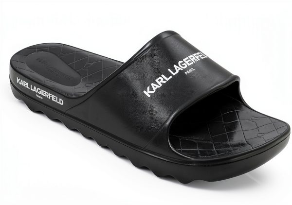 Karl Lagerfeld Paris Mens Sandals Logo Print Pool Slide-0