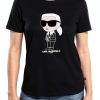 Karl Lagerfeld Paris Womens T-Shirt Black Flattering Fit-0