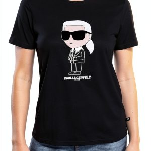 Karl Lagerfeld Paris Womens T-Shirt Black Flattering Fit-0