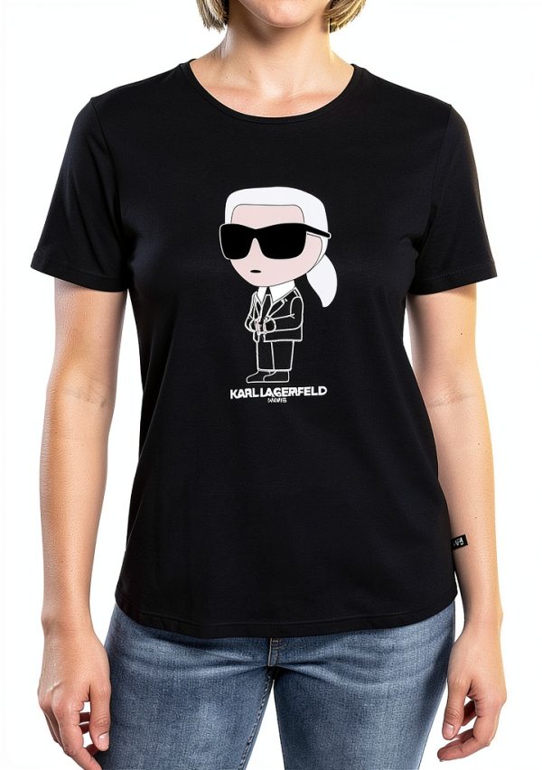 Karl Lagerfeld Paris Womens T-Shirt Black Flattering Fit-0