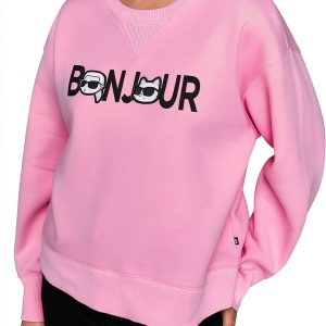 Karl Lagerfeld Paris Womens Sweatshirt Prism Pink Versatile-0