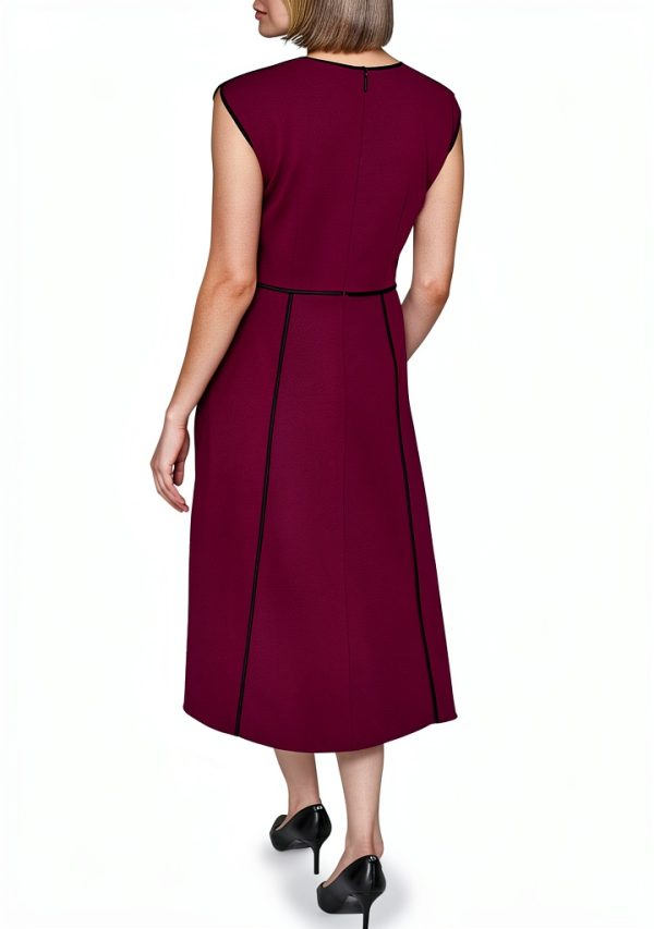 Karl Lagerfeld Paris Sleeveless Scuba Crepe Midi Dress-3