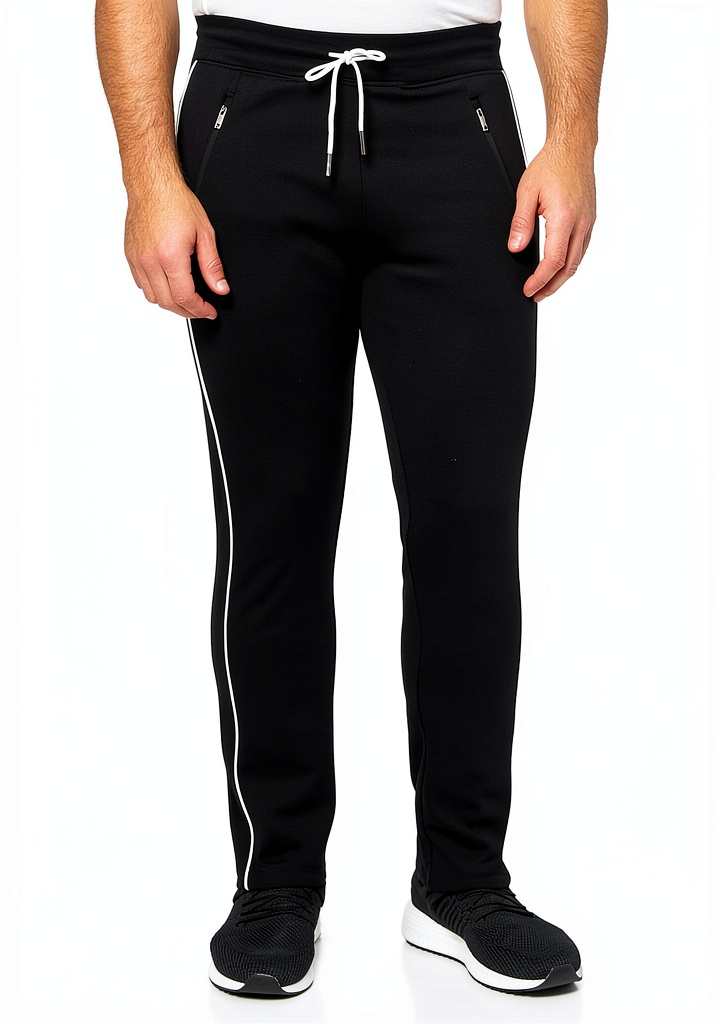 Karl Lagerfeld mens cargo pants in black showing front view with pockets