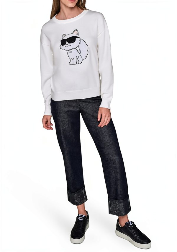 Karl Lagerfeld Paris Womens Pullover Sweater Soft White-1