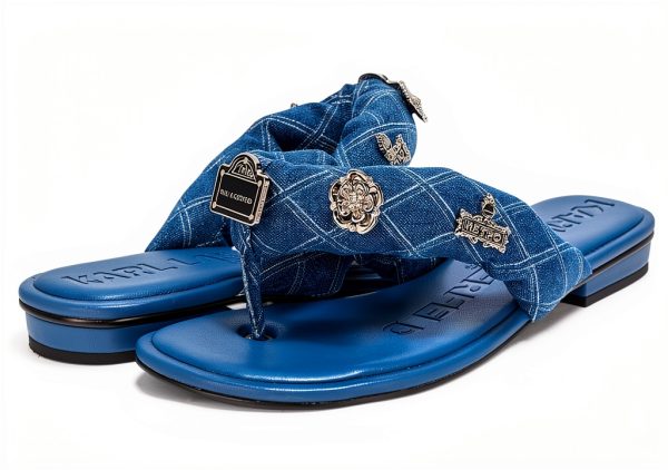 Karl Lagerfeld Paris Womens Flat Sandals Cushioned Insole-2
