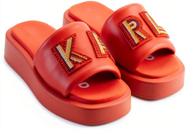 Karl Lagerfeld Paris Womens Slide Sandals Platform Cushioned-0