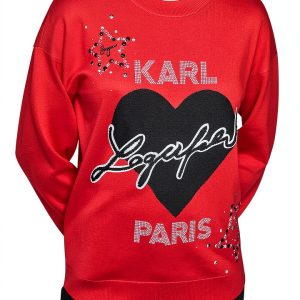 Karl Lagerfeld Paris Womens Sweater Admiral Red Versatile-0