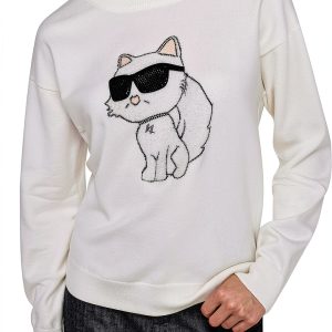 Karl Lagerfeld Paris Womens Pullover Sweater Soft White-0
