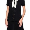 Karl Lagerfeld Paris Womens Dress Short Sleeve Silky Crepe-0