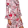 Karl Lagerfeld Paris Womens Dress Flounce Hem 3/4 Sleeve-2