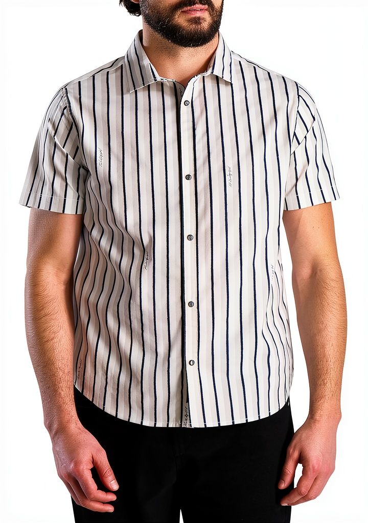 Karl Lagerfeld Paris men's button-down shirt in Grey color on a model
