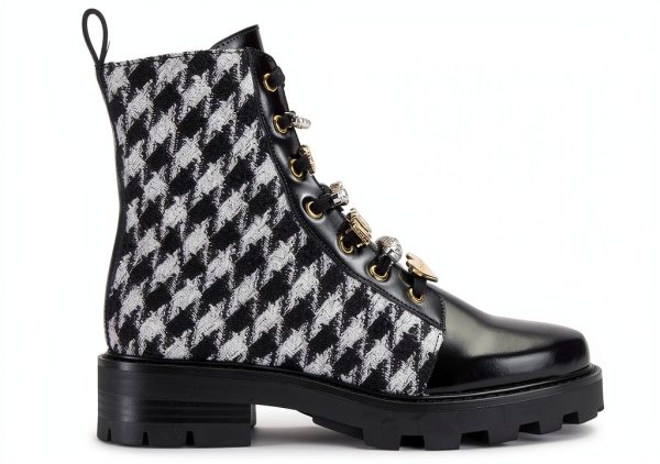 Karl Lagerfeld Paris Womens Combat Boots Mid Shaft Cold-4