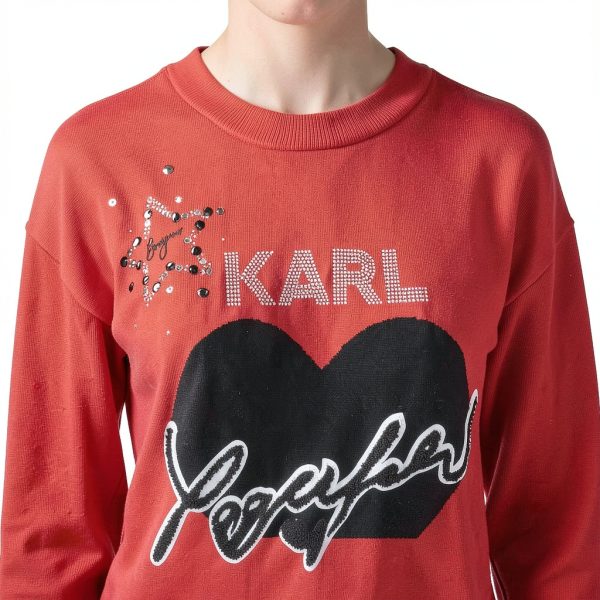 Karl Lagerfeld Paris Womens Sweater Admiral Red Versatile-5