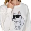Karl Lagerfeld Paris Womens Pullover Sweater Soft White-4