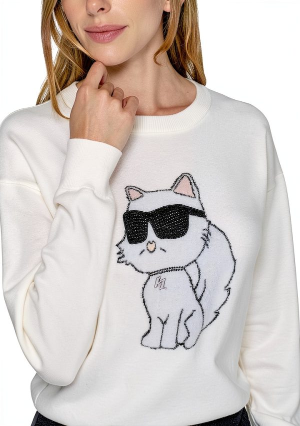Karl Lagerfeld Paris Womens Pullover Sweater Soft White-4