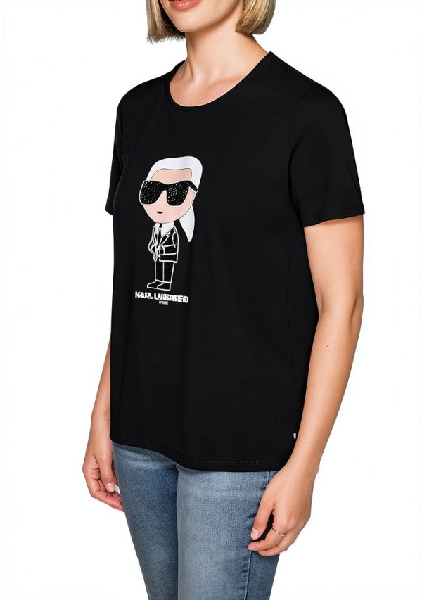 Karl Lagerfeld Paris Womens T-Shirt Black Flattering Fit-2